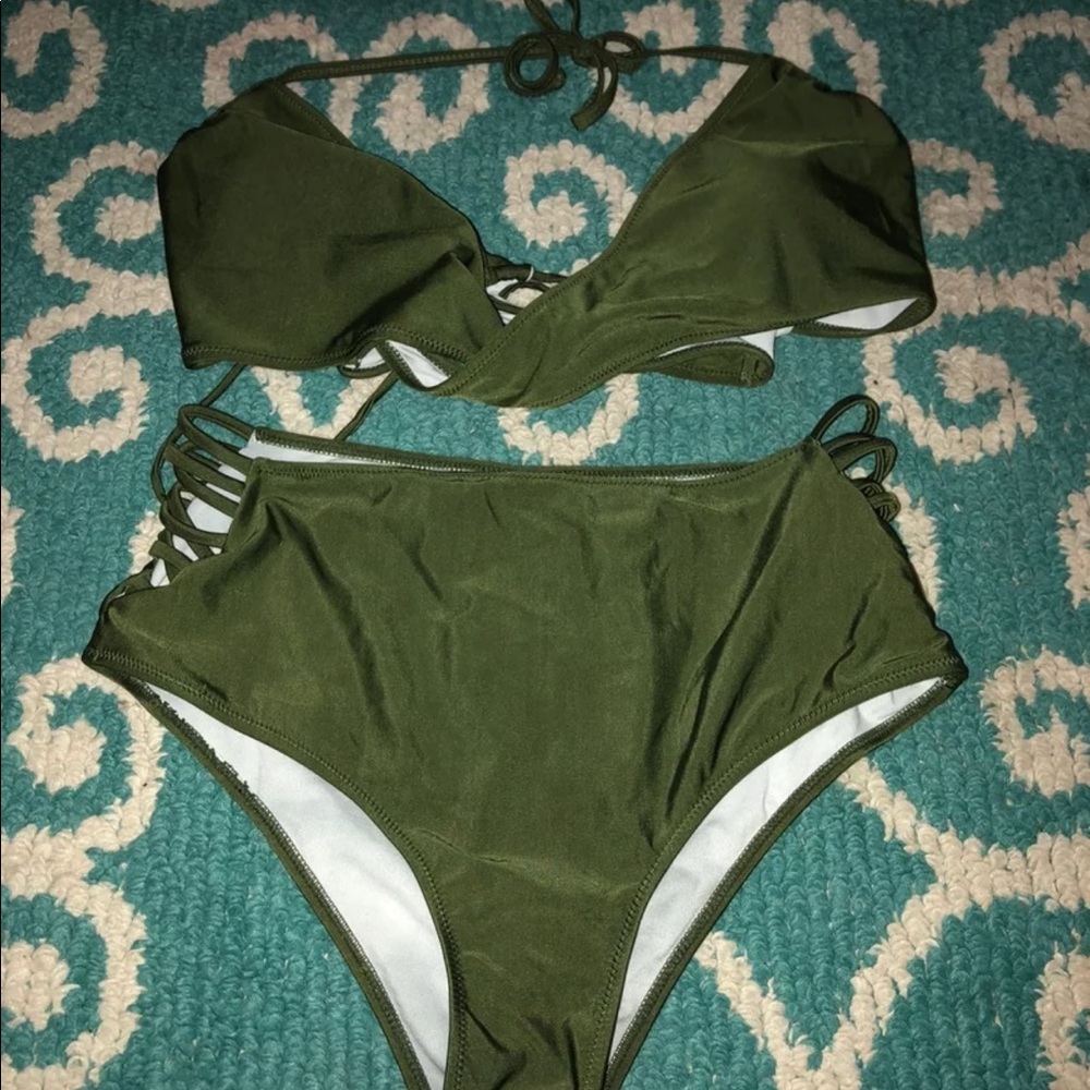 XL High waisted green bikini